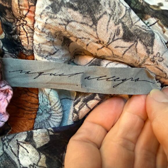 Raquel Allegra Bella Dress Flower Medley Feminine V-Neck Silk Jacquard Small 2/4 - Picture 6 of 11